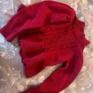 NWT Janie & Jack Red Peplum Sweater